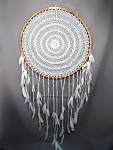 Lapač snů ratan - bílý  - 80 cm
