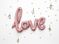 LOVE - foliový nápis 73 cm - růžovozlatý