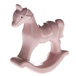 Houpací koník keramický - růžový perleťový - 11 cm