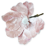 Květ čemeřice s klipem 15 cm - růžový sametový