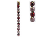 Baňky bordo plastové 4 cm - 12 ks