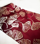 Látka semišová gingo 28 cm/150 cm -  bordo-zlatá