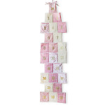 Adventní kalendář růžový závěsný 123 cm s 24 kapsičkami