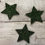 Hvězda textilní - tm.zelená - 4 cm