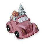 Vánoční autíčko polyrezin 7 cm - růžové