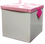 Dárková krabice skládací - bílo-růžová - 30cm