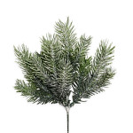 Zelené větvičky smrkového chvojí zasněžené  - 29 cm