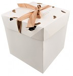 Dárková krabice s mašlí - zlatá peříčka - 16,5cm