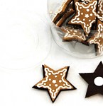 Vánoční filcová dekorace - perníček lepítko - hvězdička