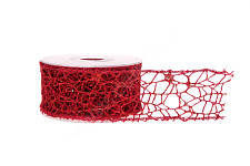 Stuha crude glitter 5 cm/9 m - bordo