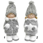 Děti zimy BÍLO-STŘÍBRNÉ -  16,5 CM 
