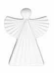 Keramický anděl bílý s vroubky - 9 cm