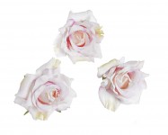 Hlavičky poupat růží - mini rozvité- bílo - růžové