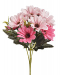 Umělá kytice chryzantém 28 cm - růžový mix