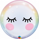 Balónek průhledná bublina 56 cm - potisk jednorožec