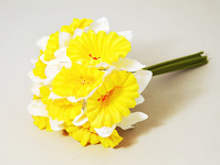 Narcis umělý 36cm - bílo-žlutý