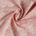 Látková šerpa pudrově růžová  - bílý květinový vzor - 250 cm 