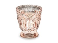 Svícen kalíšek - rosegold patina 8 cm 