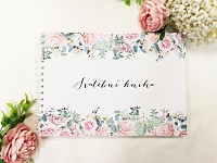 Svatební kniha hostů podélná - jarní kytice