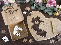 Svatební kniha hostů - puzzle srdce