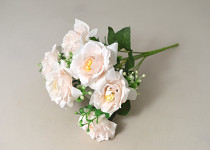 Mini růžičky narůžovělé 7 květů - 30 cm
