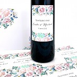 Etiketa na svatební víno 0,7l - jarní kytice