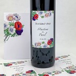 Etiketa na svatební víno 0,7l - anemone folklor