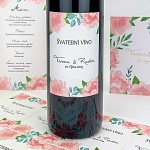 Etiketa na svatební víno 0,7l - akvarelové pivoňky