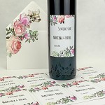 Etiketa na svatební víno 0,7l - pastelové květy