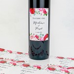 Etiketa na svatební víno 0,7l - růže s pivoňkami
