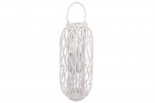 Svícen Wicker pedig bílý - 79 cm