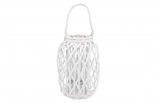 Svícen Wicker pedig bílý - 38 cm 