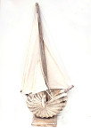Loď s dřevěnou mušlí -  50 cm