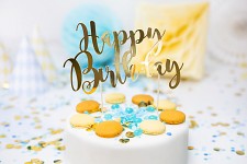 Napichovátko - zlaté - happy birthday -1ks 