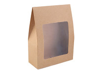 Dárková krabička natur s průhledem -  95 x 130 x 40 mm