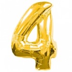 Foliový balonek mini 35 cm  - číslo 4 - zlatý