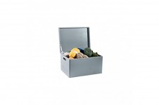 Dřevěný box s víkem 40x30x23 cm na svatební přání - šedý