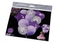 Sada nafukovacích balonků s konfetami - fialové - 10 ks