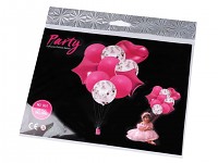 Sada nafukovacích balonků s konfetami - růžové - 10 ks 