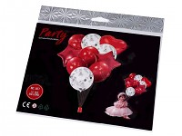 Sada nafukovacích balonků s konfetami - červené - 10 ks 