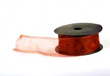 Stuha organza briliant drát 40 mm/9m - červená
