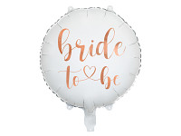 Fóliový kulatý 45 cm balónek Bride to be - bílý/rosegold