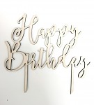 Dřevěný zápich do dortu - Happy birthday 
