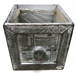Dřevěný šuplík hranatý - šedá patina - 15x15x15cm  