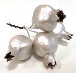 Jablíčko granátové na drátku 5 cm - bílá perleť - 1ks