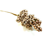 Bobulky drobné perleťově sv. zlaté- zápich - 17 cm  