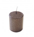 Svíčka pískovaná třpytivá - taupe - 9 cm 