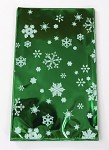 Celofánový sáček - zeleno-bílý  s vločkami 15x25 cm