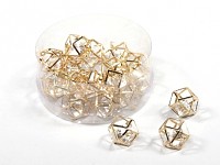 Dekorační kamínek s krystalem - zlatý - 1ks  