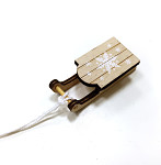 Sáňky dřevěné natur s vločkou - 10 cm 